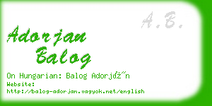 adorjan balog business card